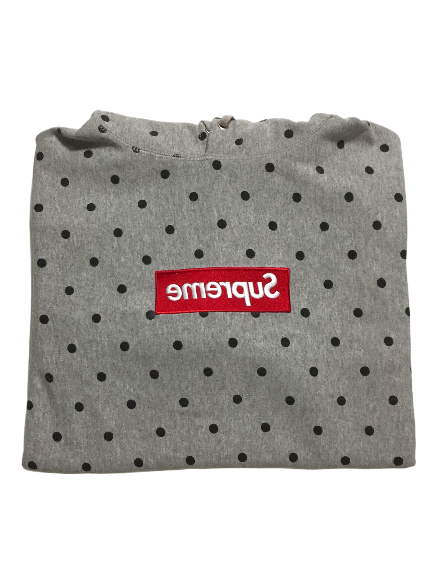 2012 Supreme x CDG Polka Dot Grey Box Logo Hoodie