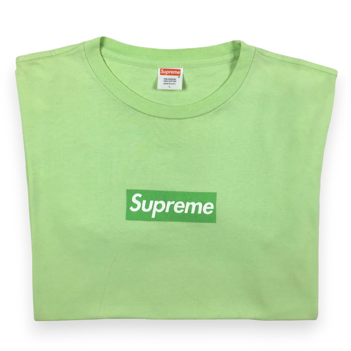 2007 Supreme Lime Green Box Logo Tee