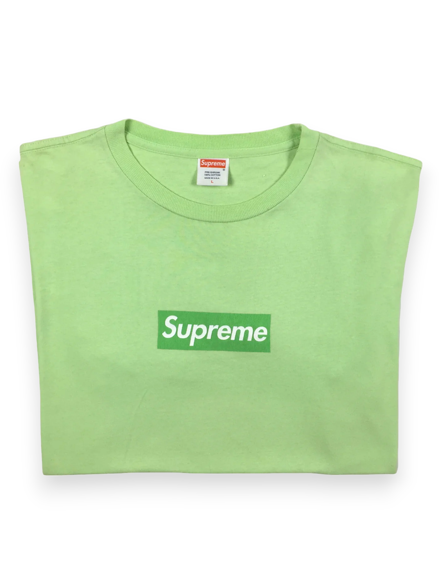 2007 Supreme Lime Green Box Logo Tee
