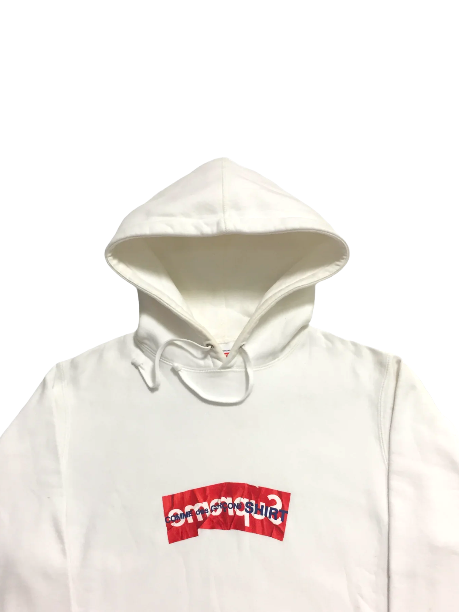 2017 Supreme x CDG White Box Logo Hoodie