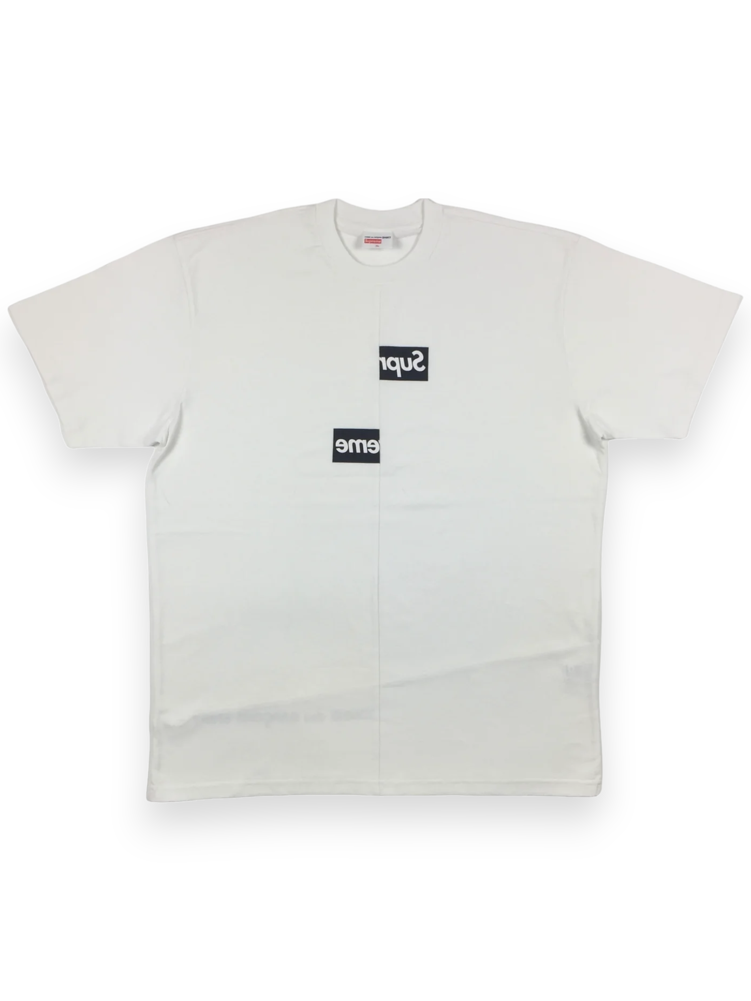 2018 Supreme x CDG White Split Box Logo Tee