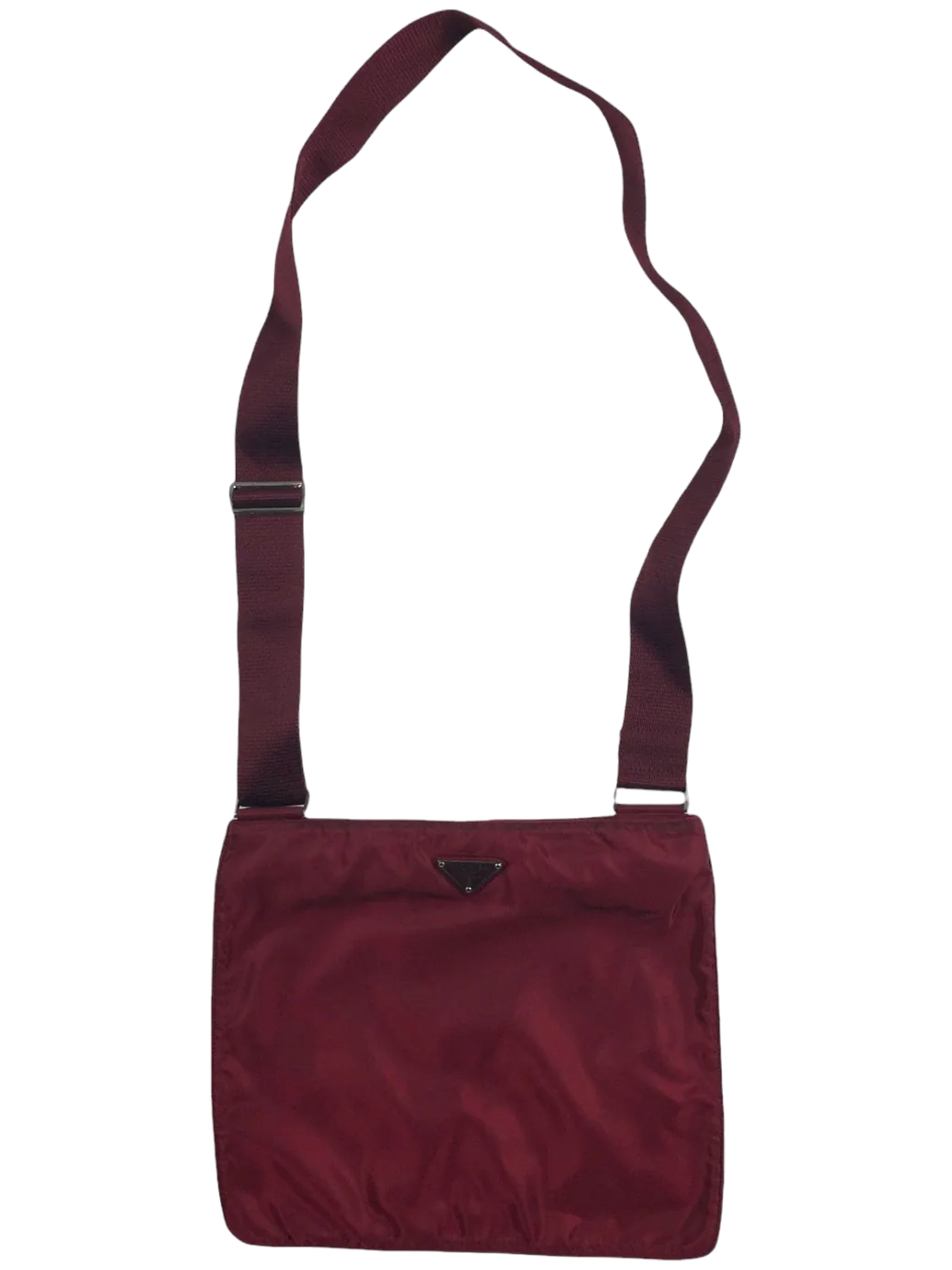 Prada Burgundy Red Nylon Shoulder Bag