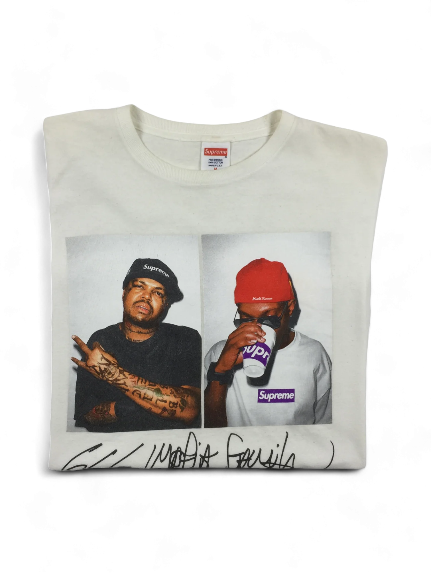 2012 Supreme Three 6 Mafia White Photo Tee