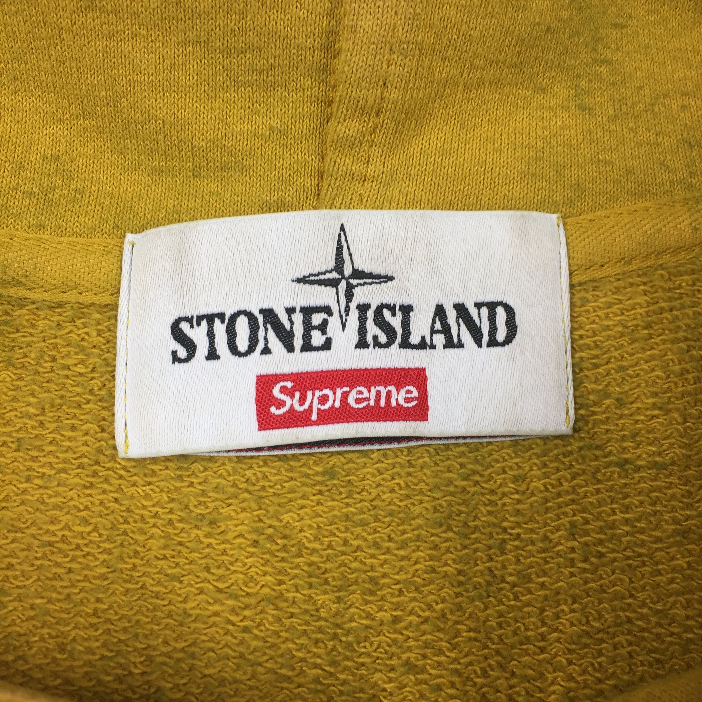 2019 Supreme x Stone Island Yellow Mustard Hoodie