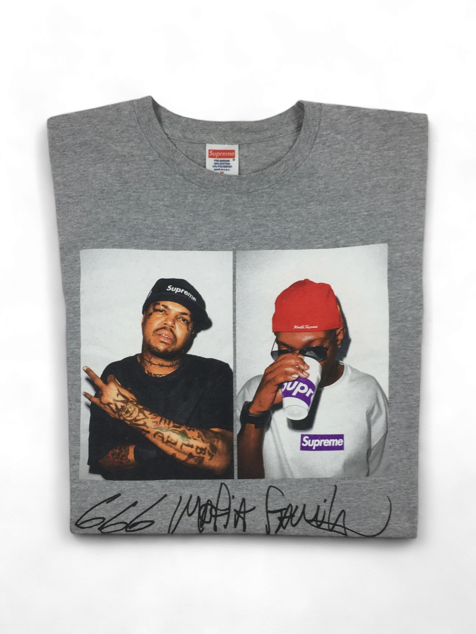 2012 Supreme Three 6 Mafia Grey Photo Tee