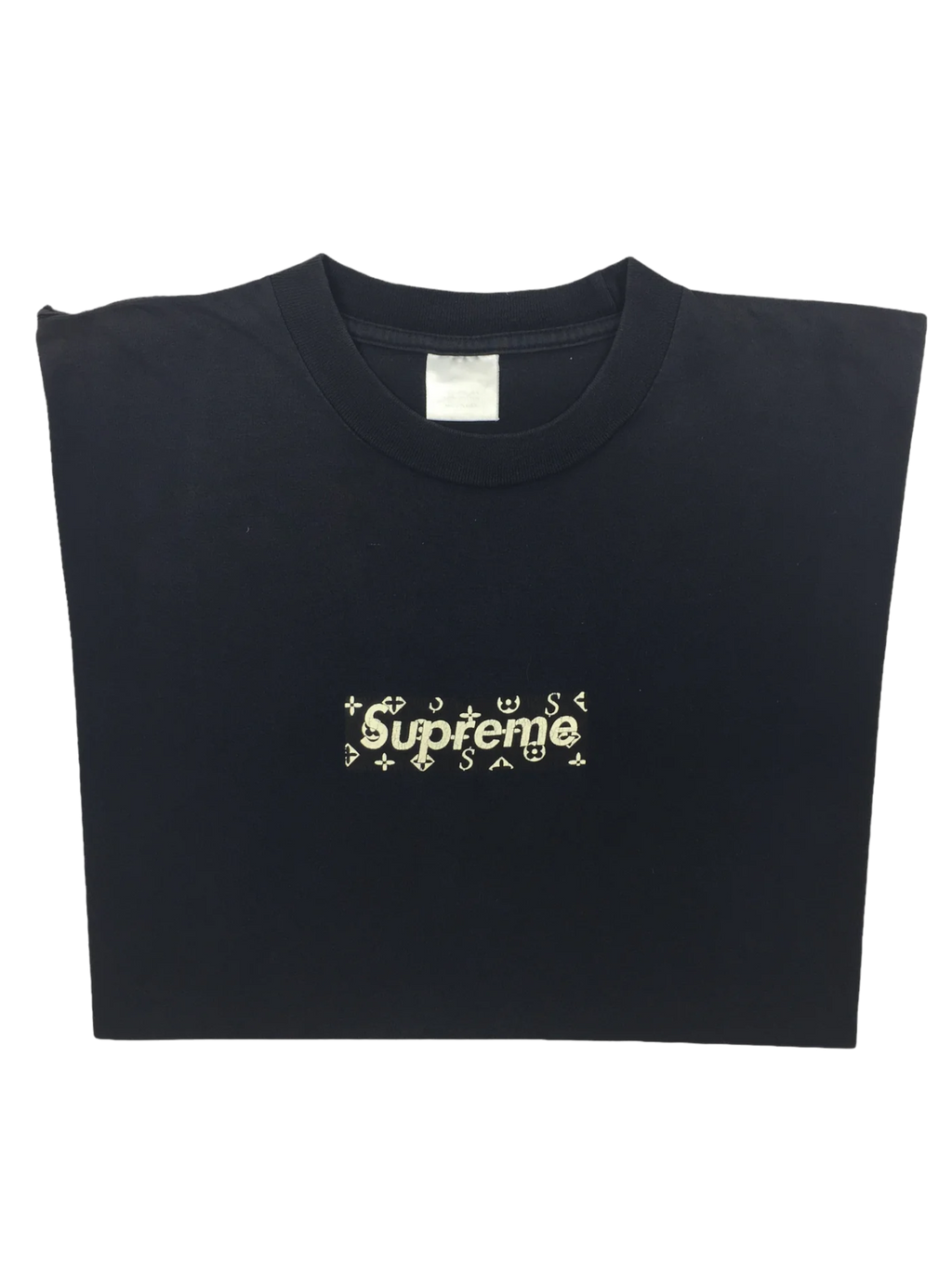 supreme 黒ロゴ オファー ビトン tシャツ