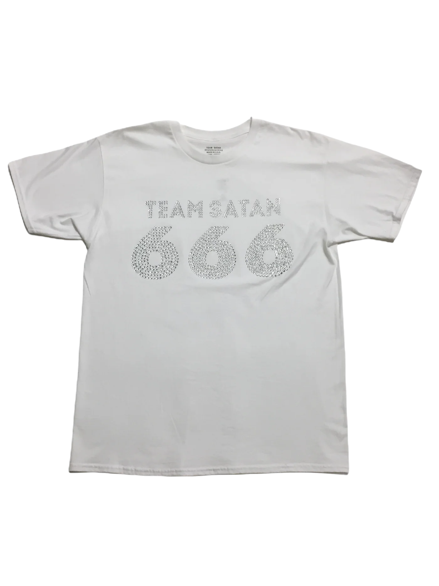 Team Satan Rhynestones White Tee