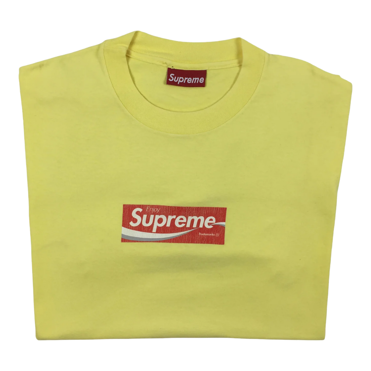 1997 Supreme Yellow Coca Cola Box Logo Tee