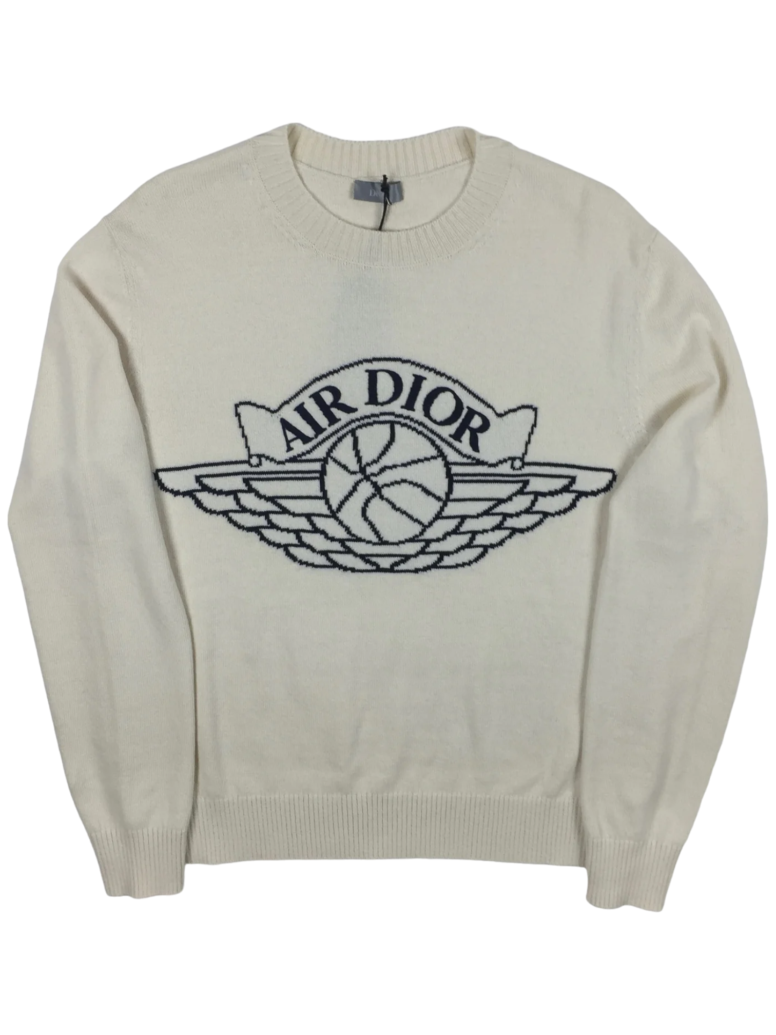 Dior x Air Jordan Cream Knit Cashmere Crewneck
