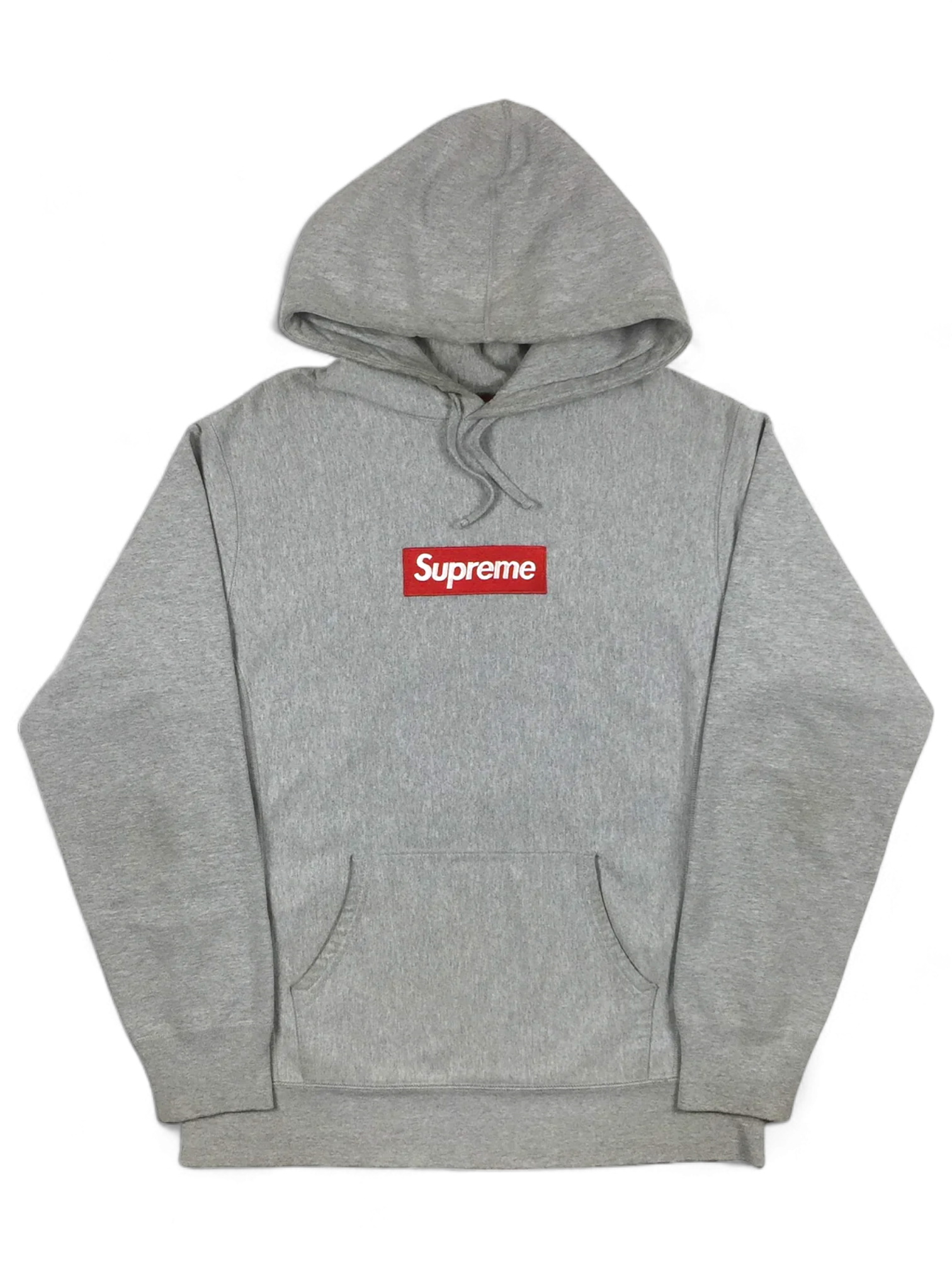 2016 Supreme Grey Box Logo Hoodie