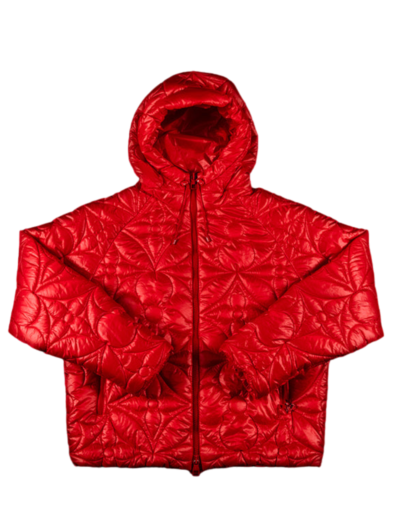 Louis Vuitton x Virgil Abloh LVSE Red Flower Quilted Hooded Jacket