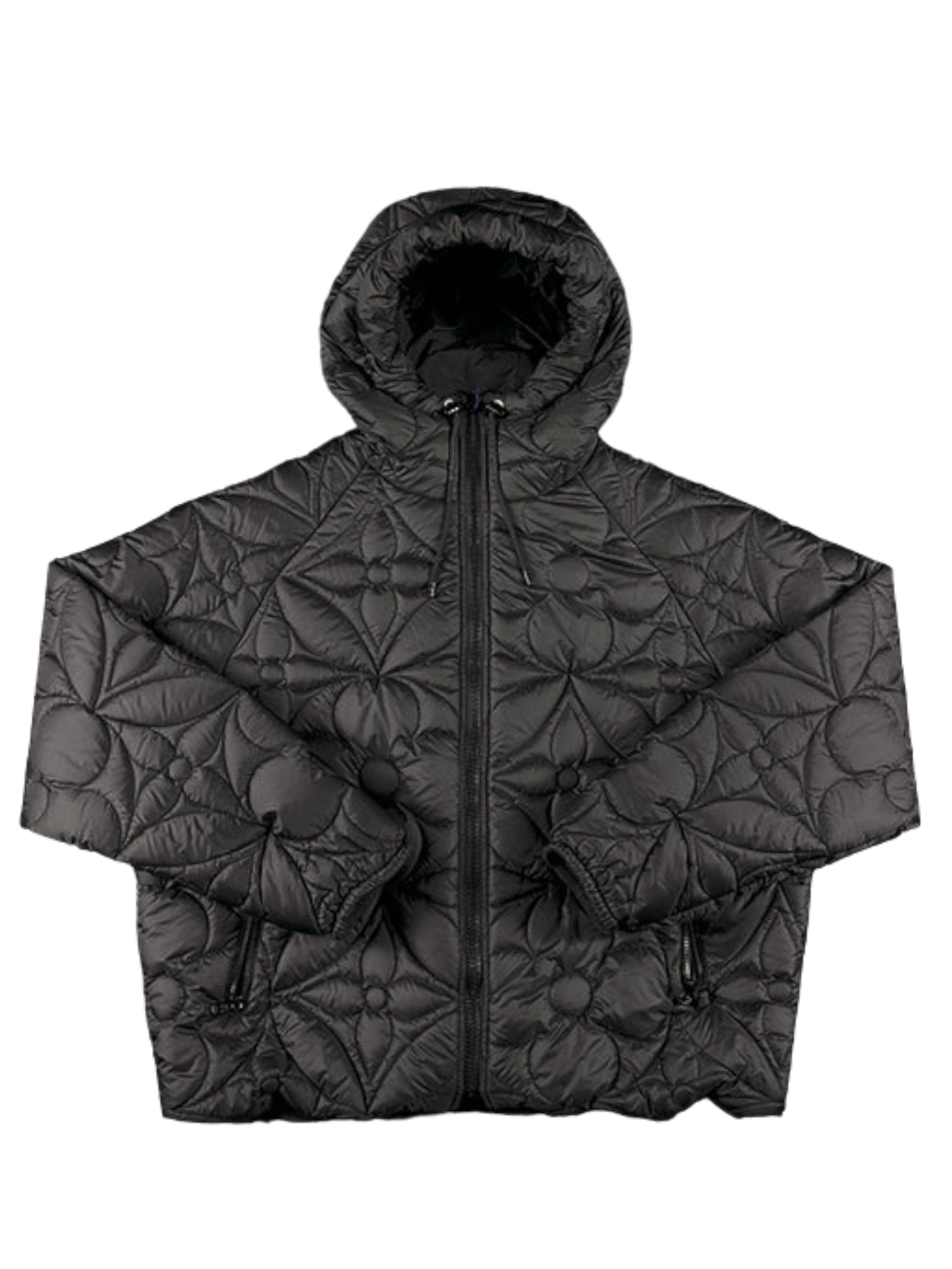 Louis Vuitton x Virgil Abloh LVSE Black Flower Quilted Hooded Jacket