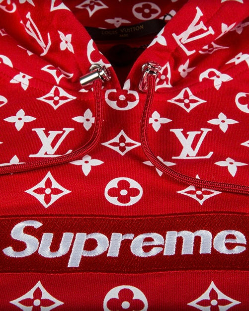 2017 Supreme x Louis Vuitton Monogram Box Logo Hoodie