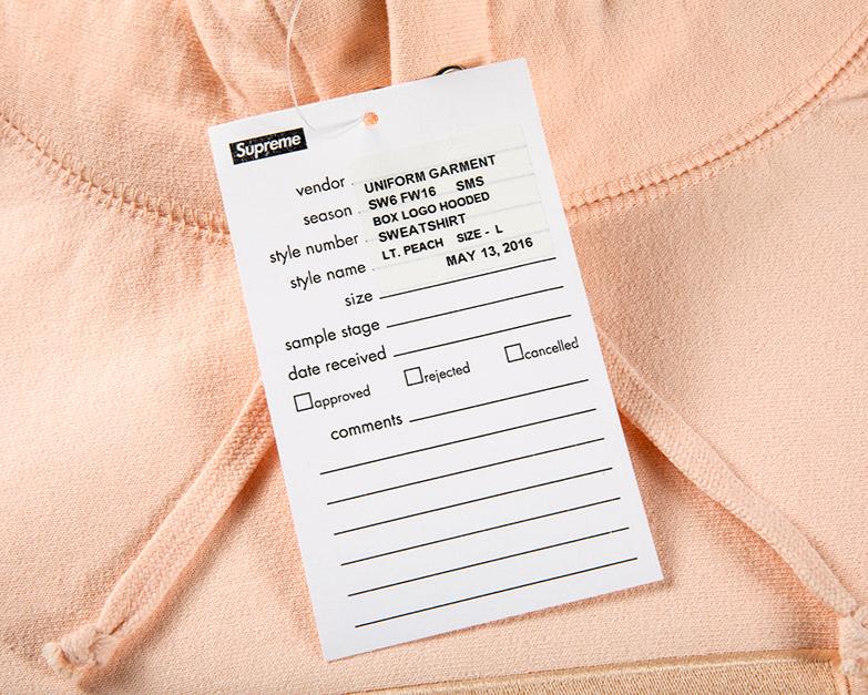 2016 Supreme Unreleased Peach Sample Box Logo Hoodie