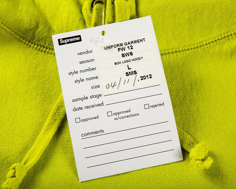 2012 Supreme Unreleased Acid Sample Box Logo Hoodie