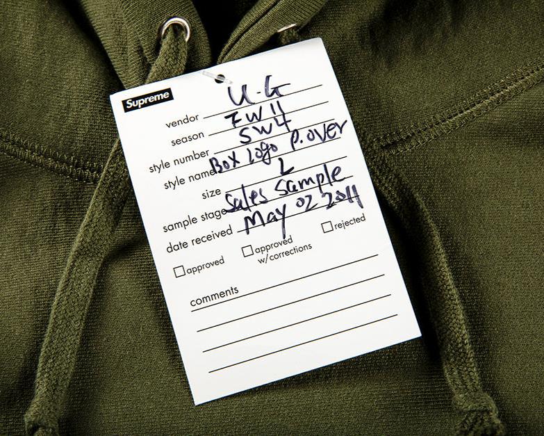 2011 Supreme Unreleased Olive Sample Box Logo Hoodie