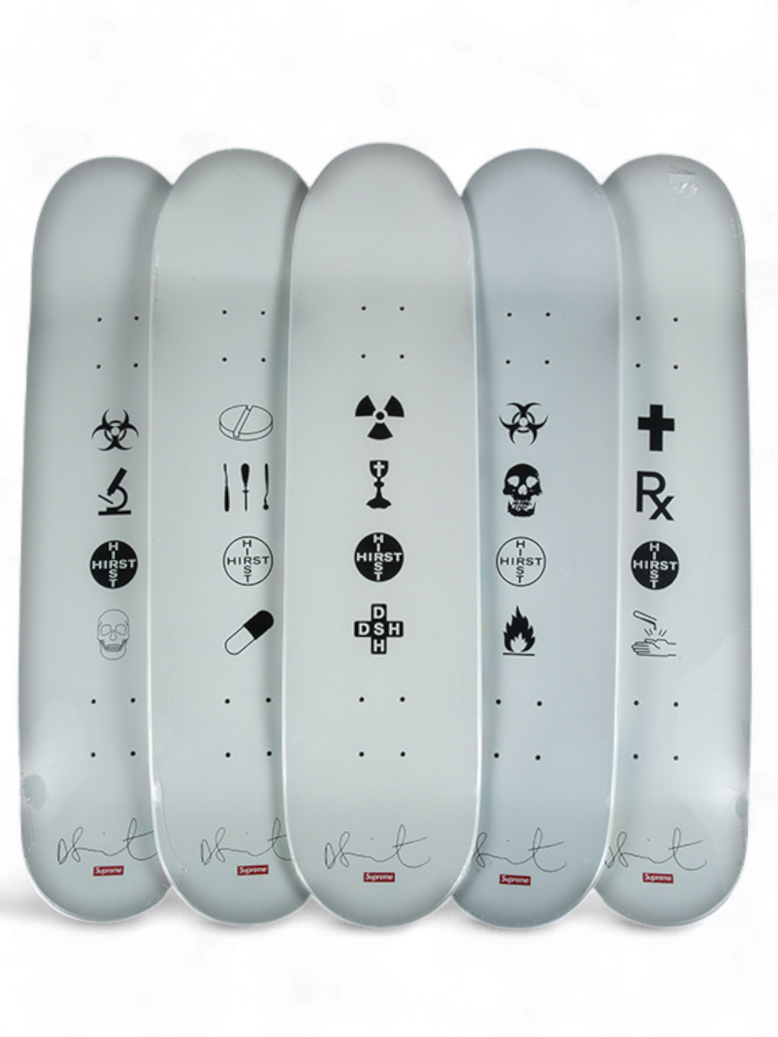 2009 Supreme Damien Hirst Skate Deck Set of 5