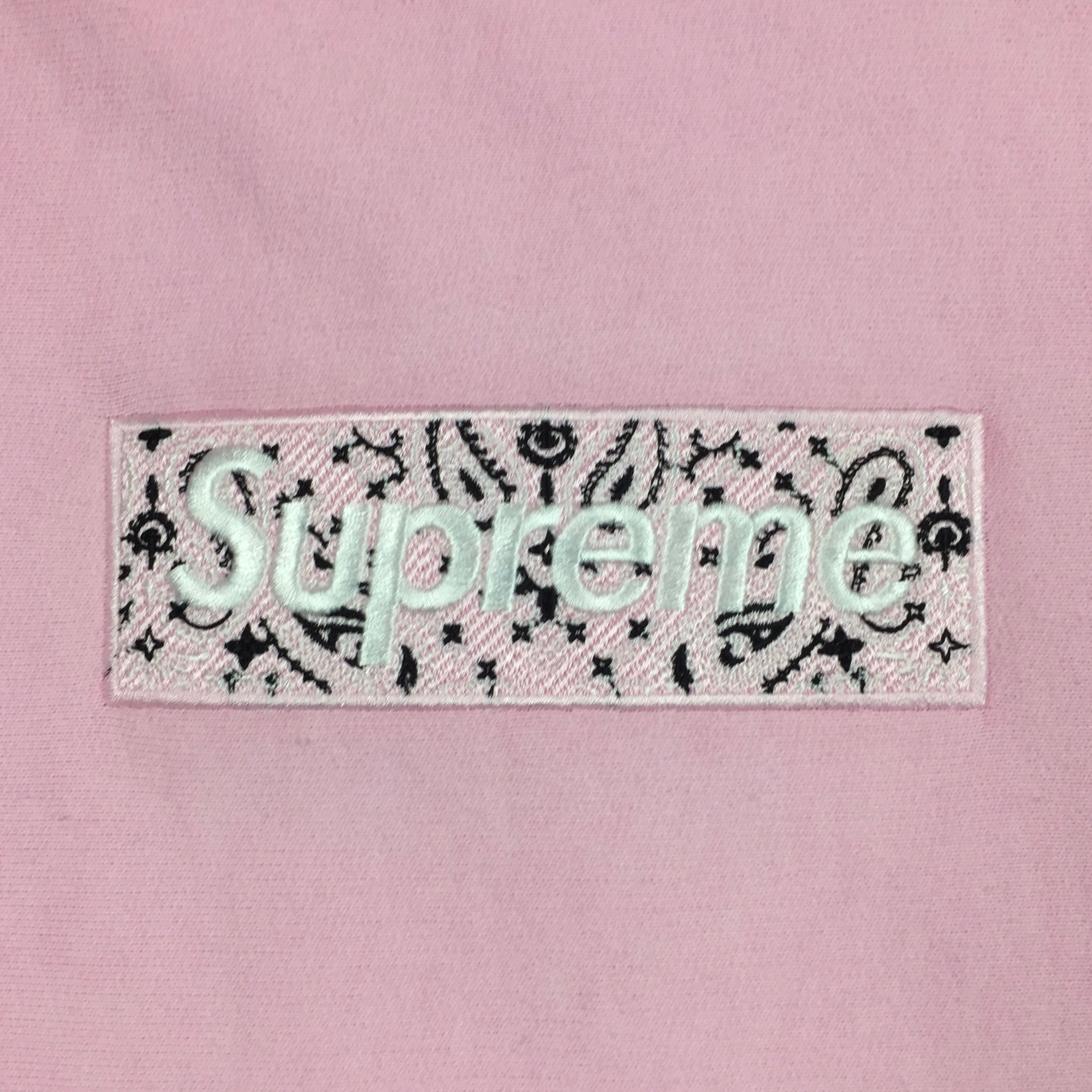 2019 Supreme Pink Bandana Paisley Box Logo Hoodie