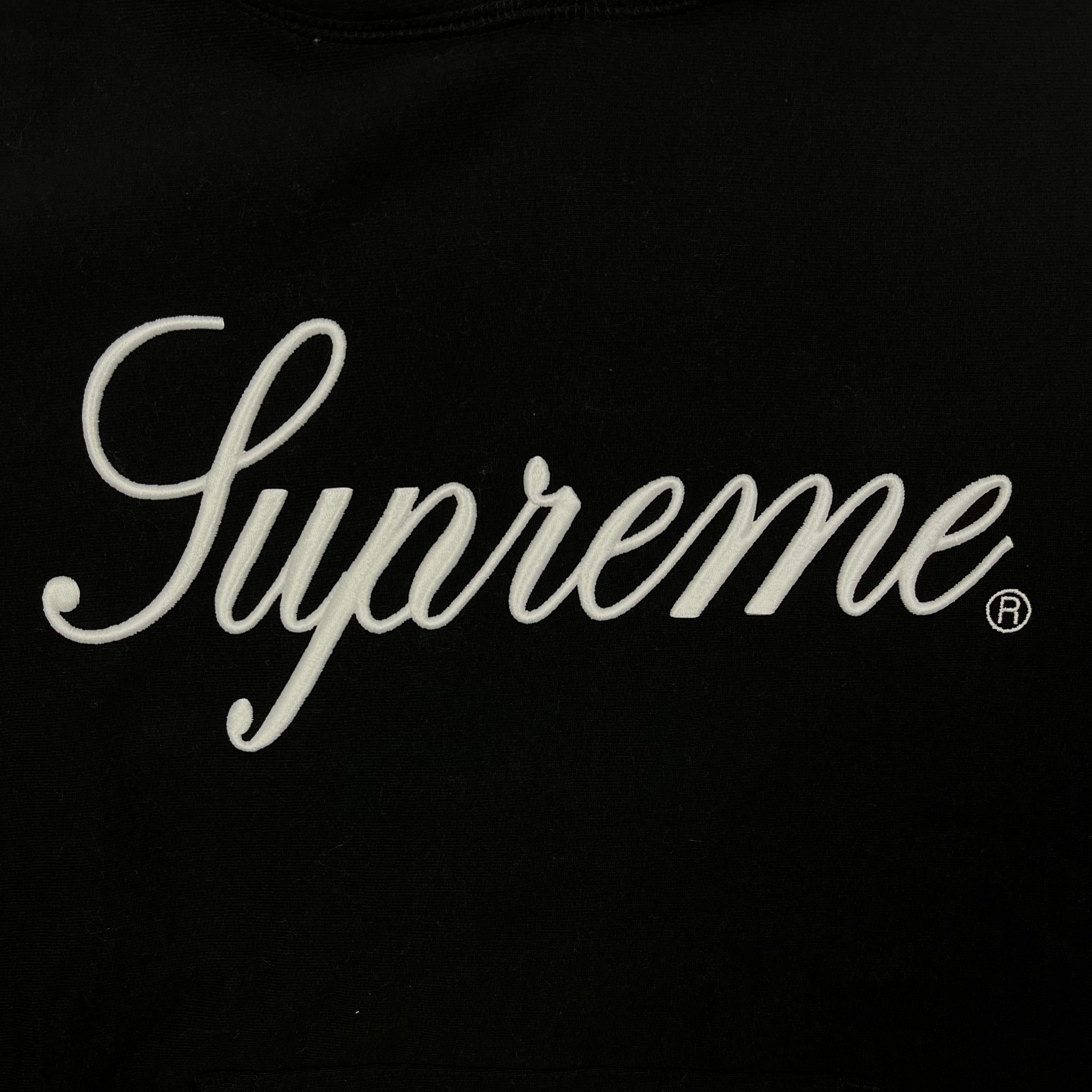 Supreme Black Script Logo Hoodie