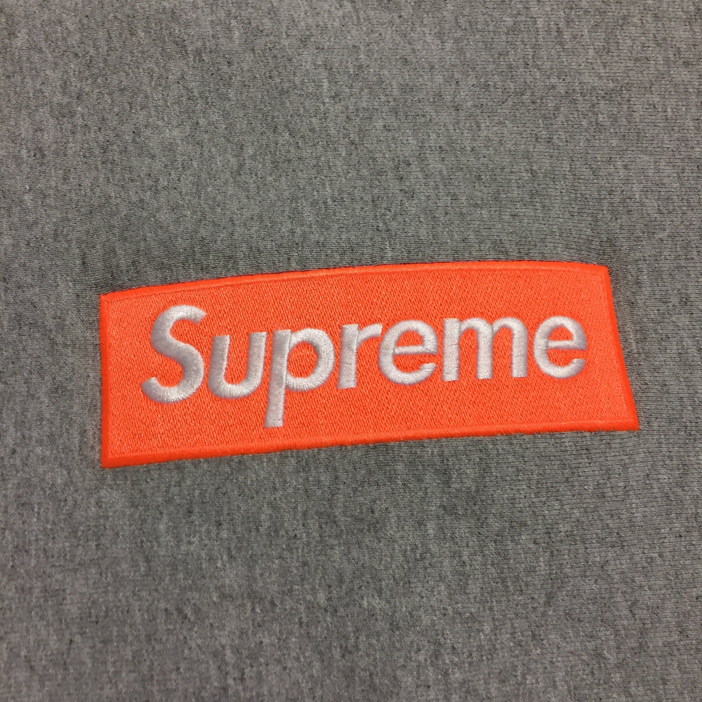 2017 Supreme Orange Grey Box Logo Hoodie