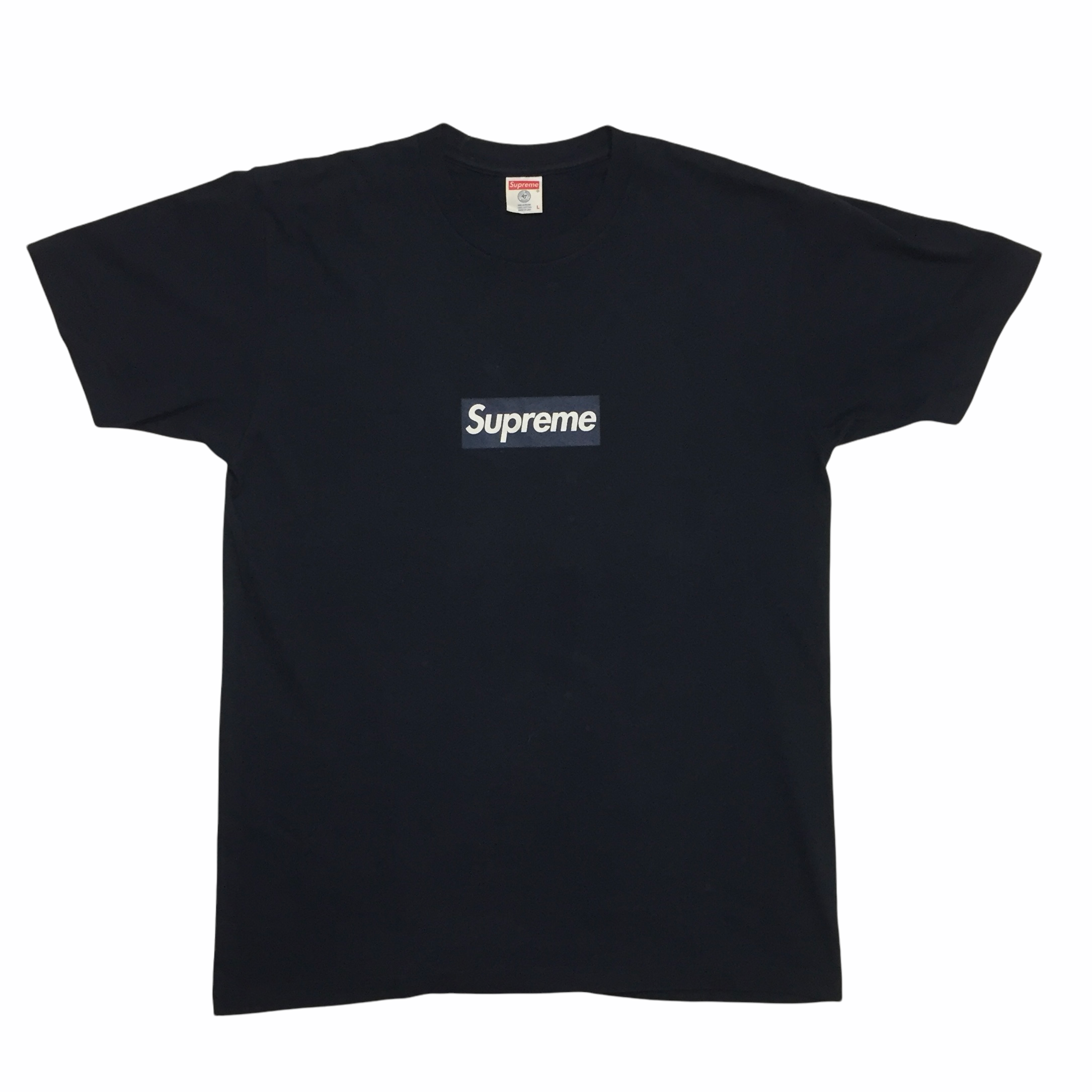 2015 Supreme Yankees Navy Box Logo Tee