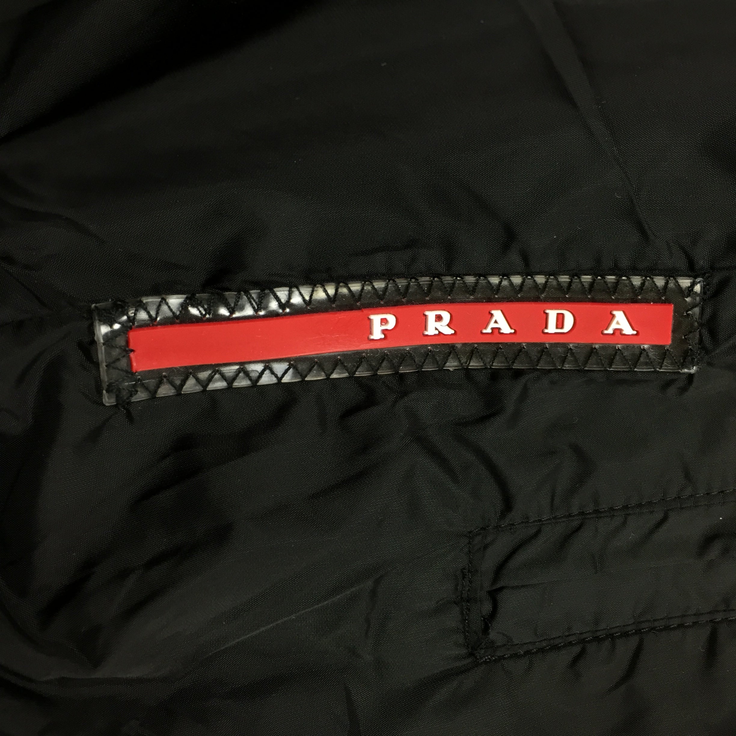 Prada Linea Rossa Black Nylon Windbreaker