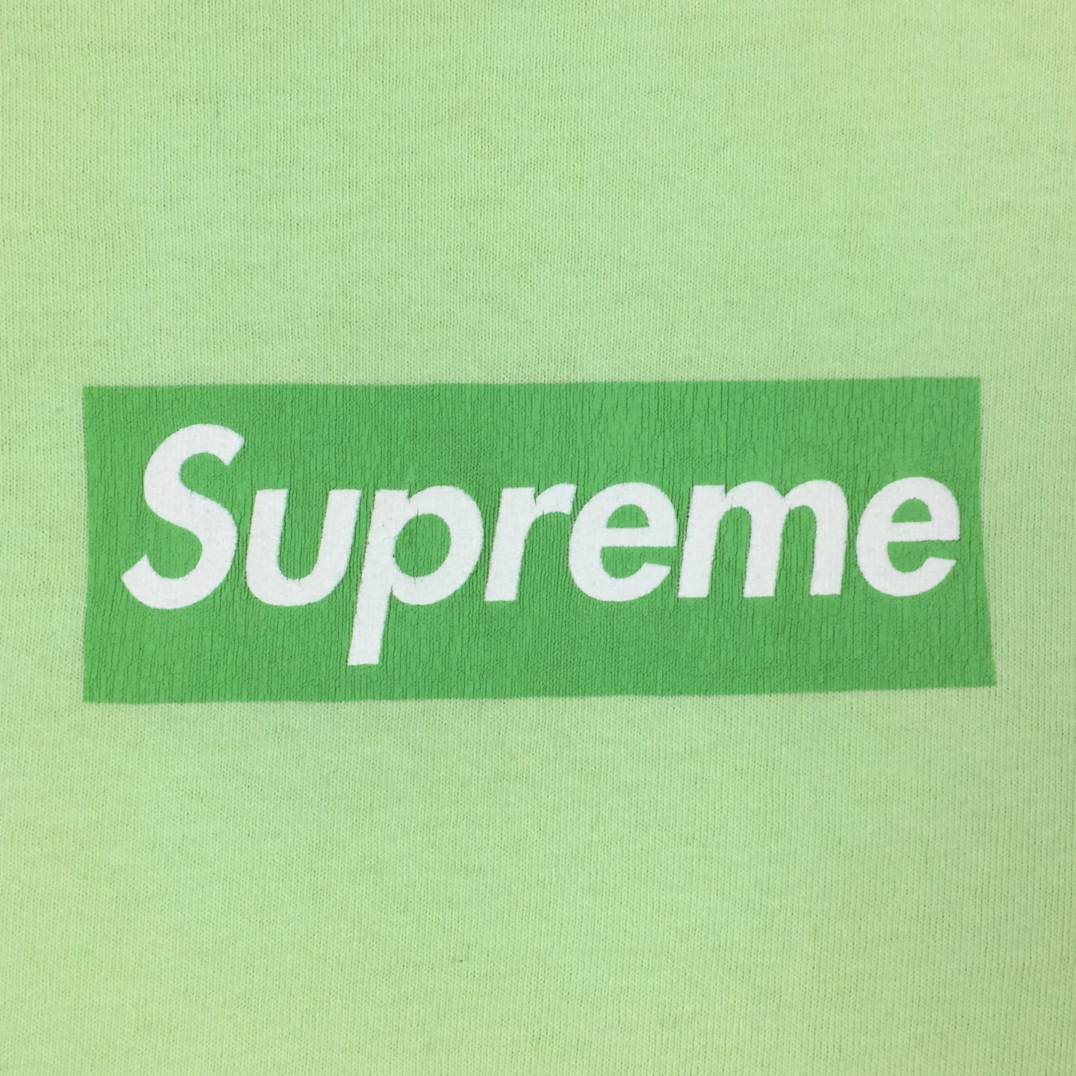 2007 Supreme Lime Green Box Logo Tee