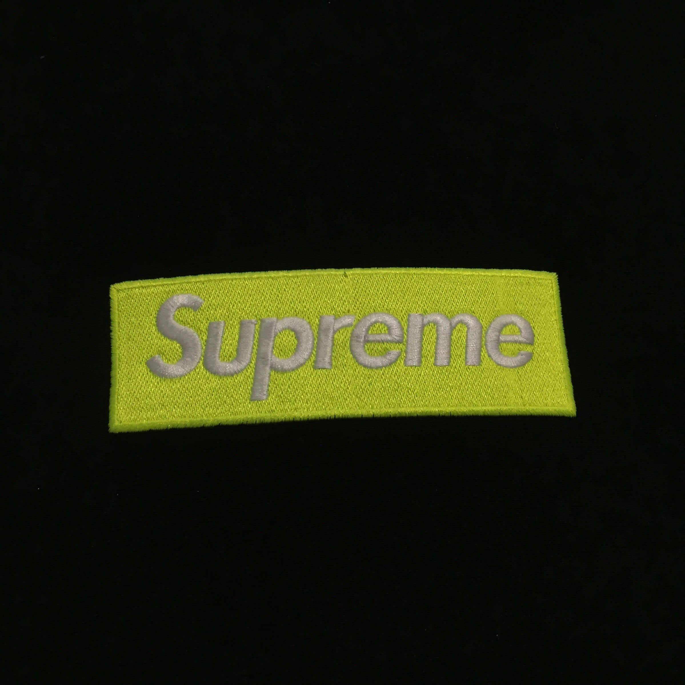 2017 Supreme Black Lime Box Logo Hoodie