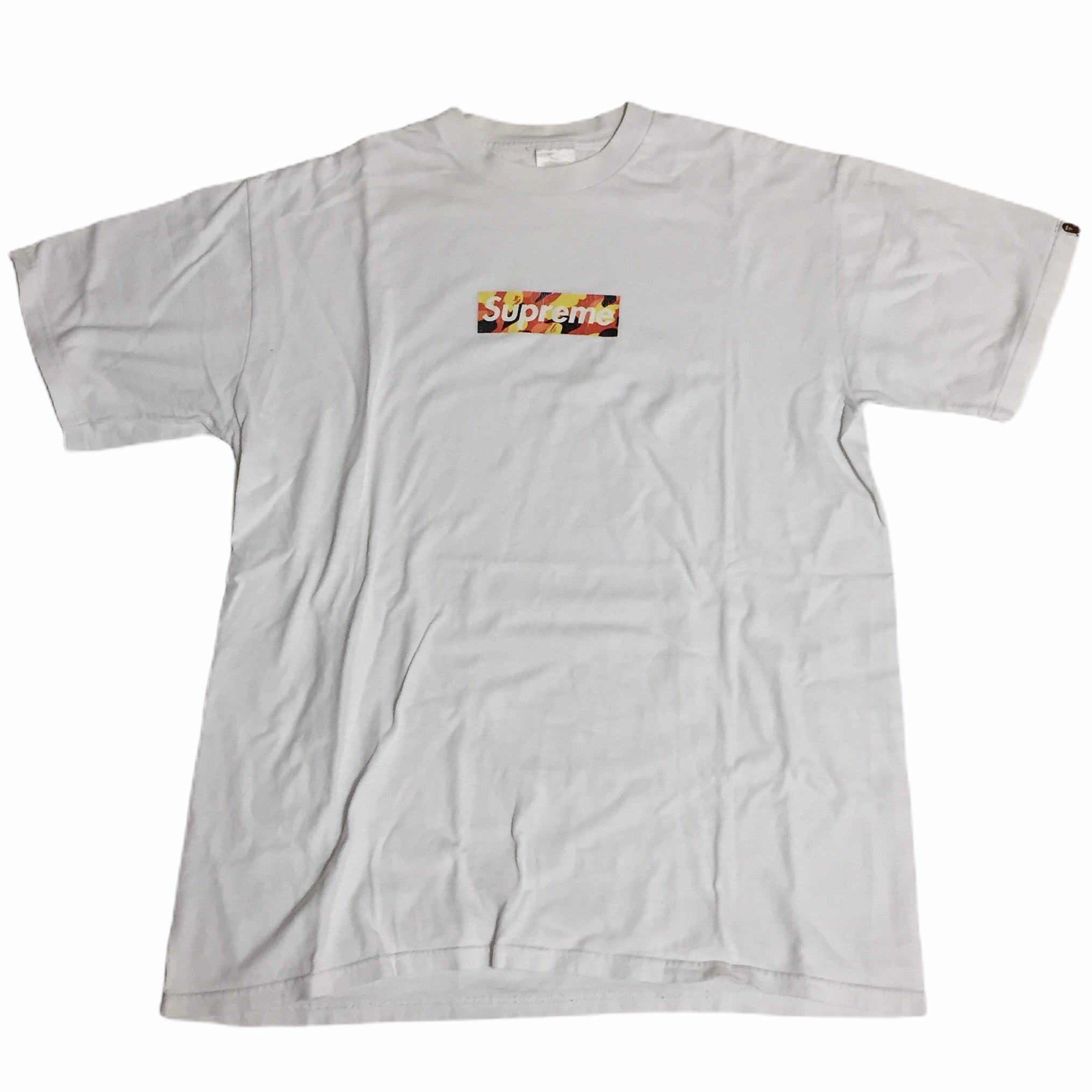 1998 Supreme BAPE Fire Camo Box Logo Tee