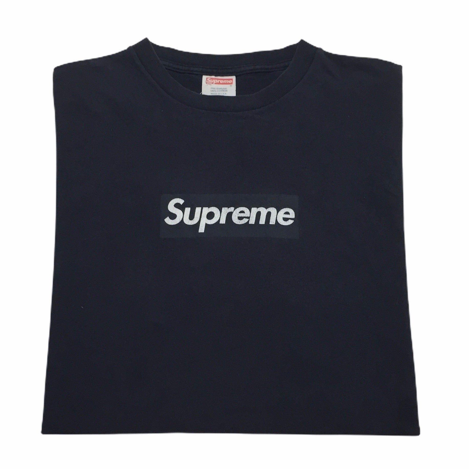 2003 Supreme Navy Tonal Box Logo Tee