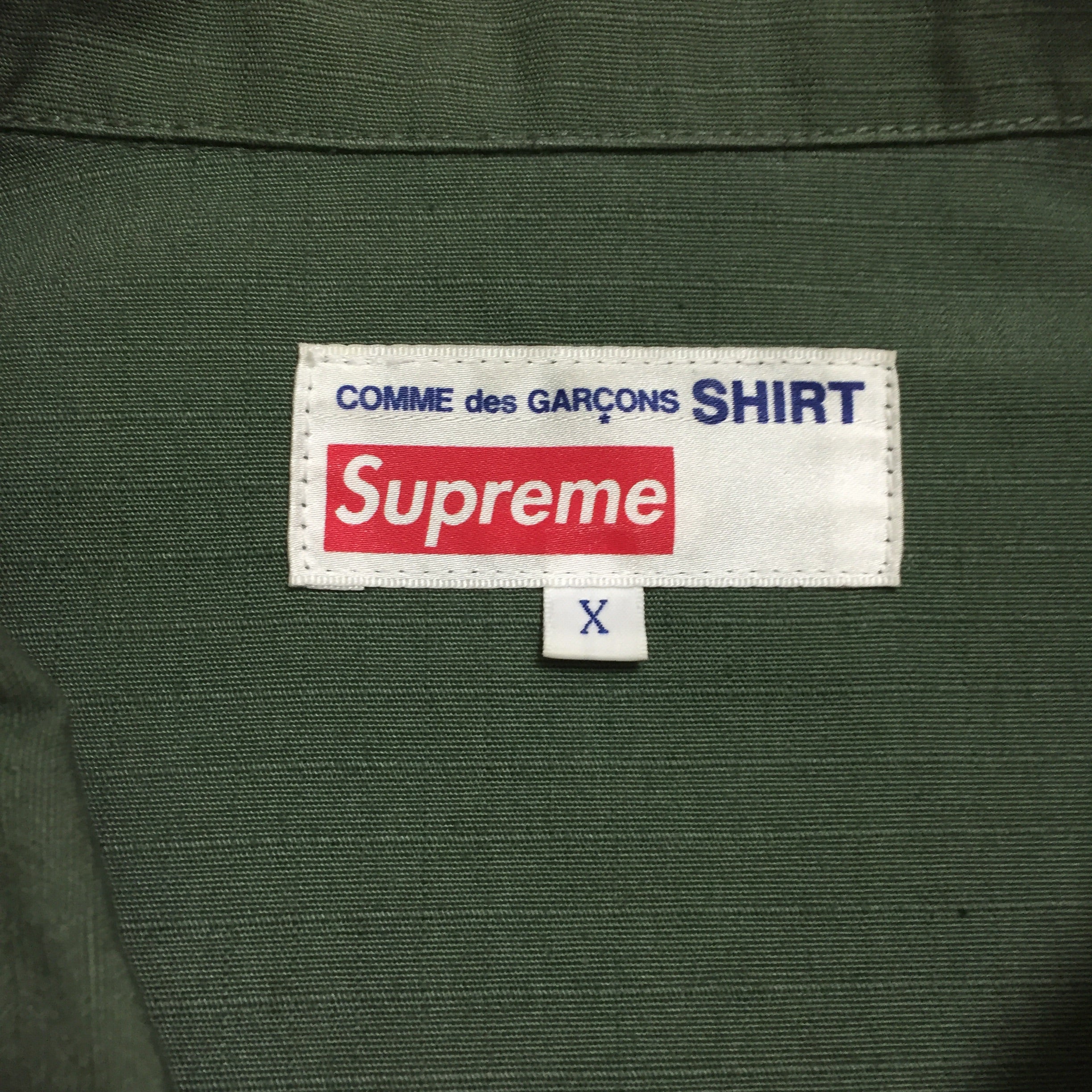 2015 Supreme x CDG Olive Red Plaid Vest