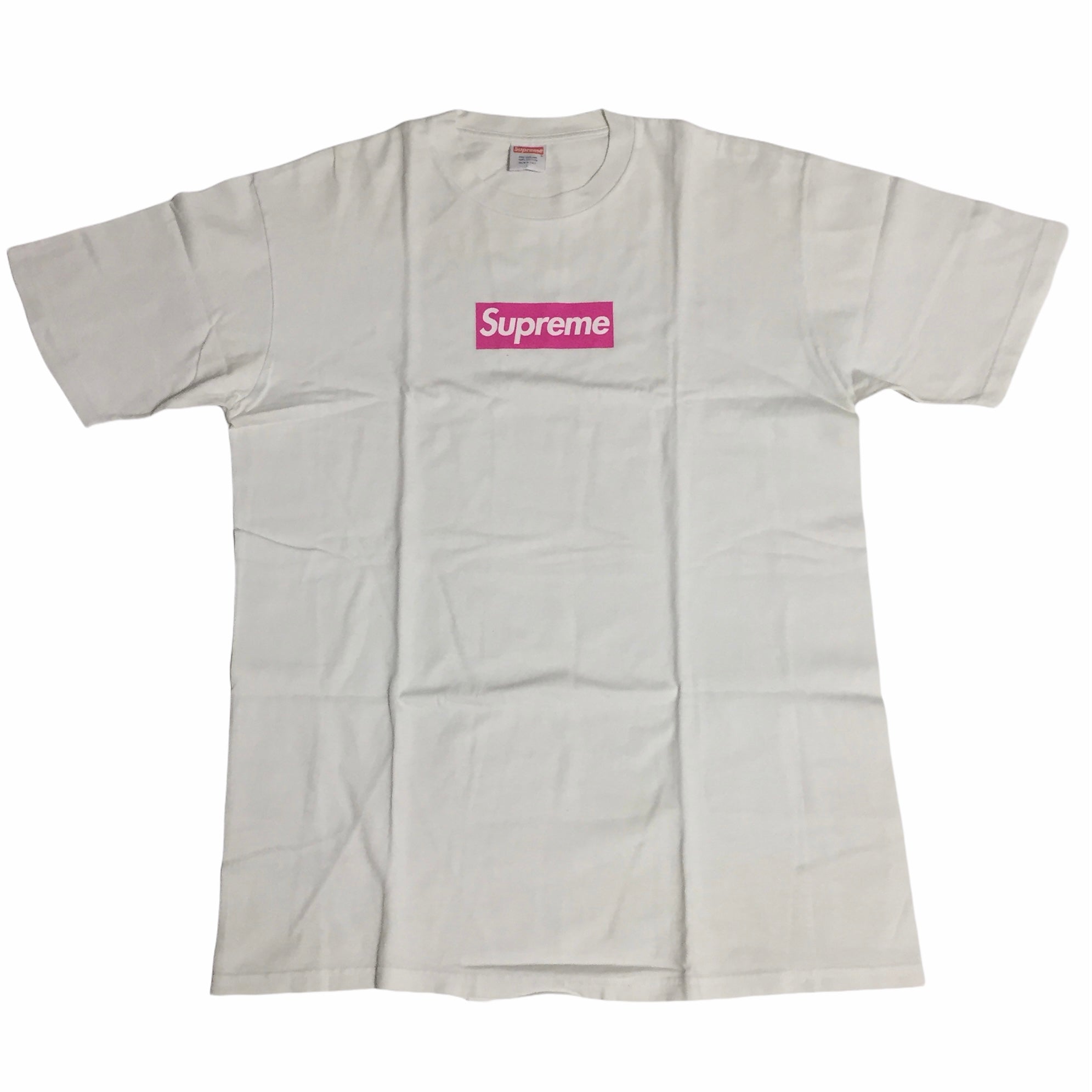 2005 Supreme Pink White Box Logo Tee