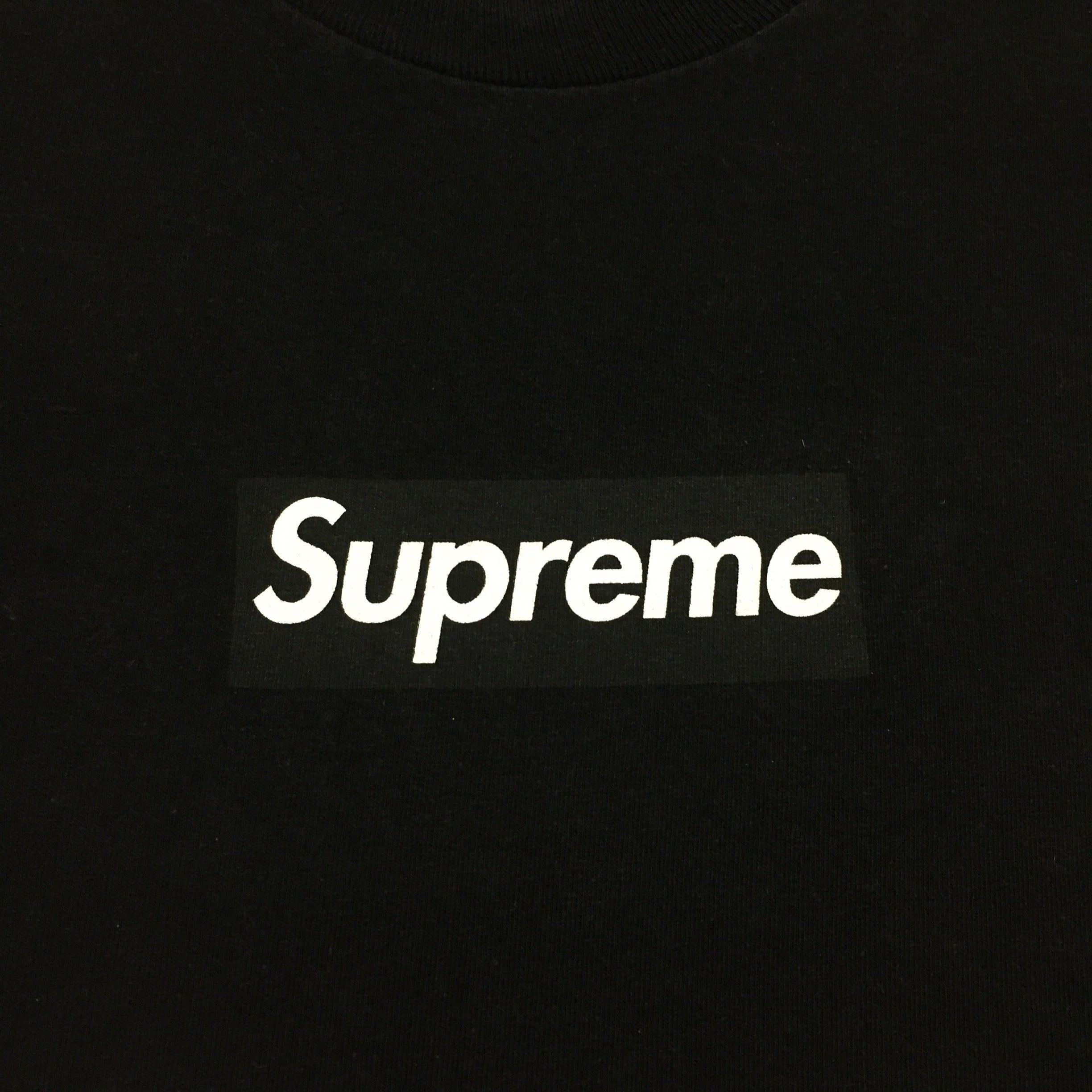 2003 Supreme Black Tonal Box Logo Tee