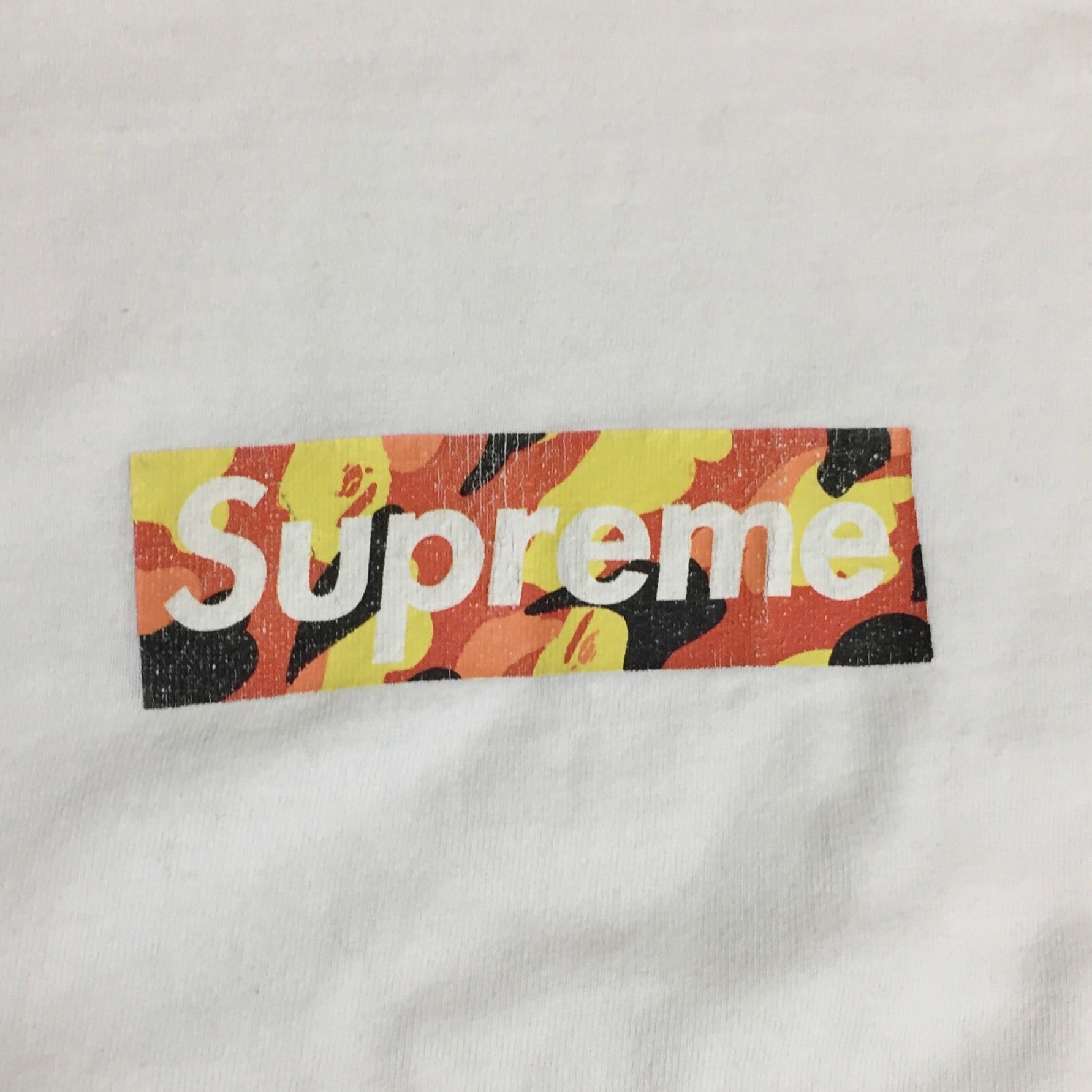 1998 Supreme BAPE Fire Camo Box Logo Tee