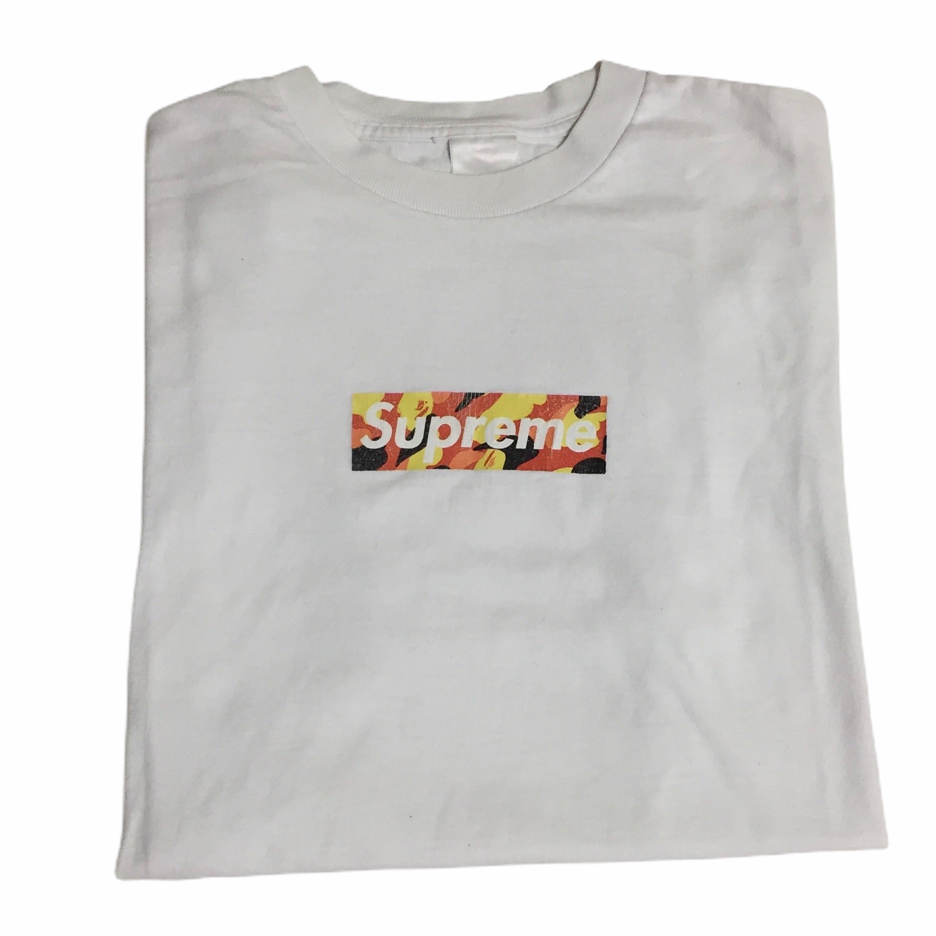 1998 Supreme BAPE Fire Camo Box Logo Tee