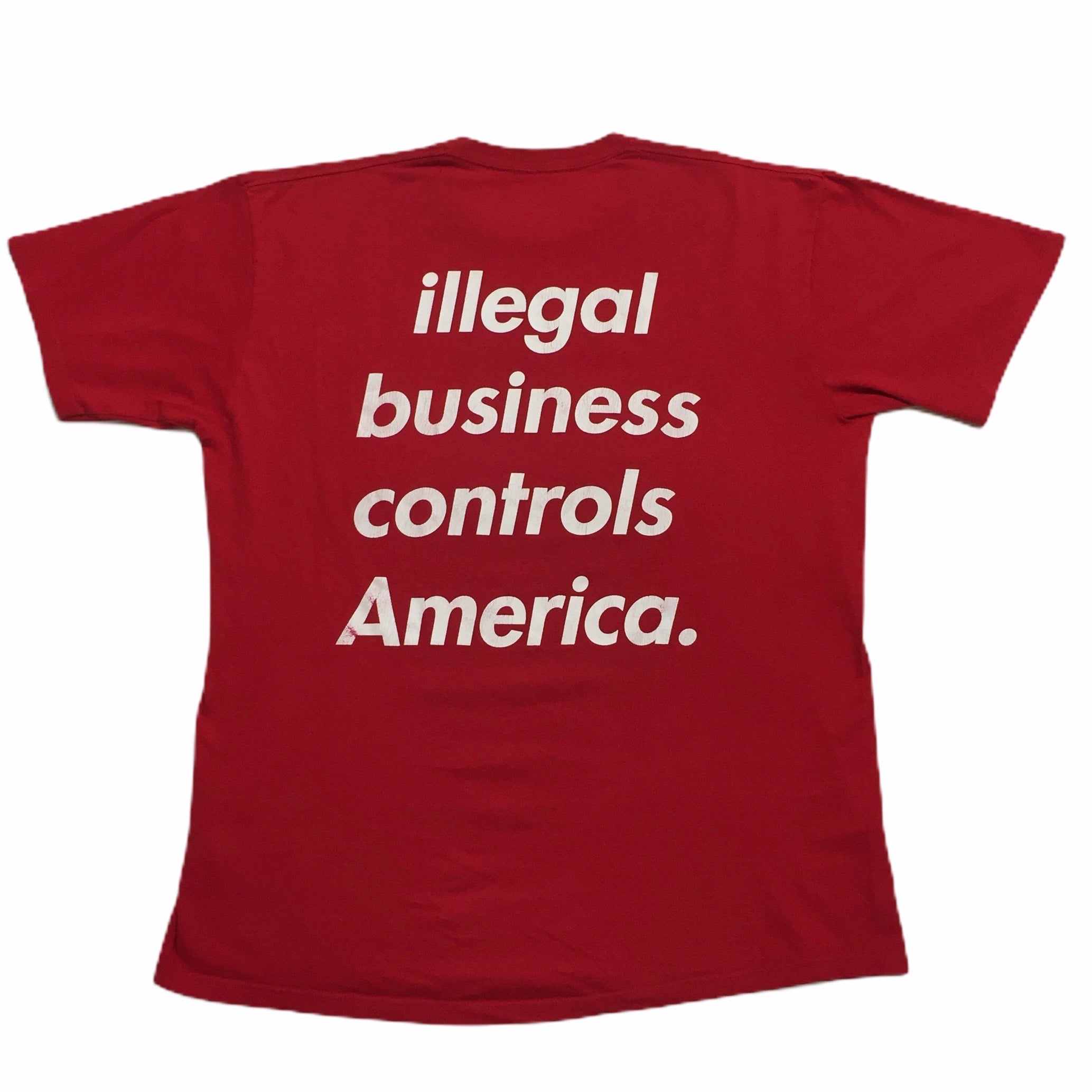2005 Supreme Illegal Business Controls America Red Tee