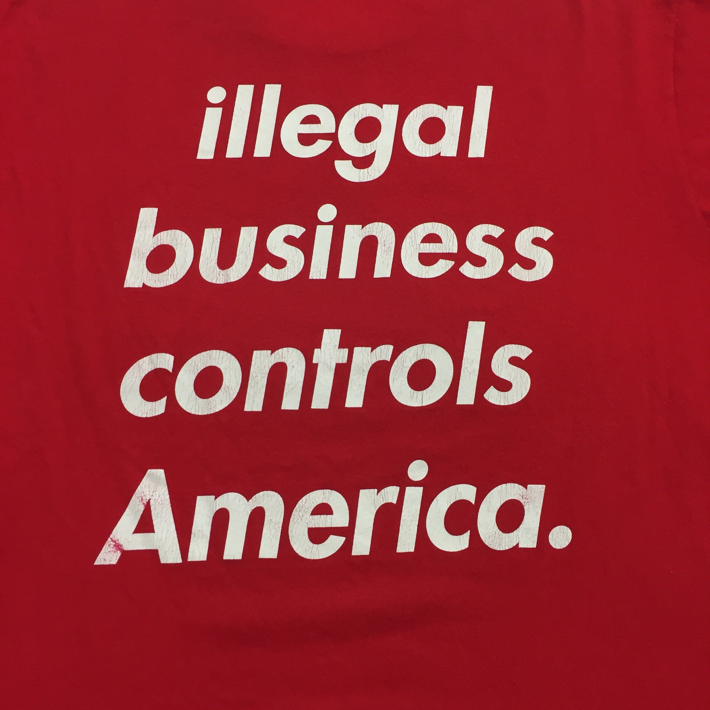 2005 Supreme Illegal Business Controls America Red Tee