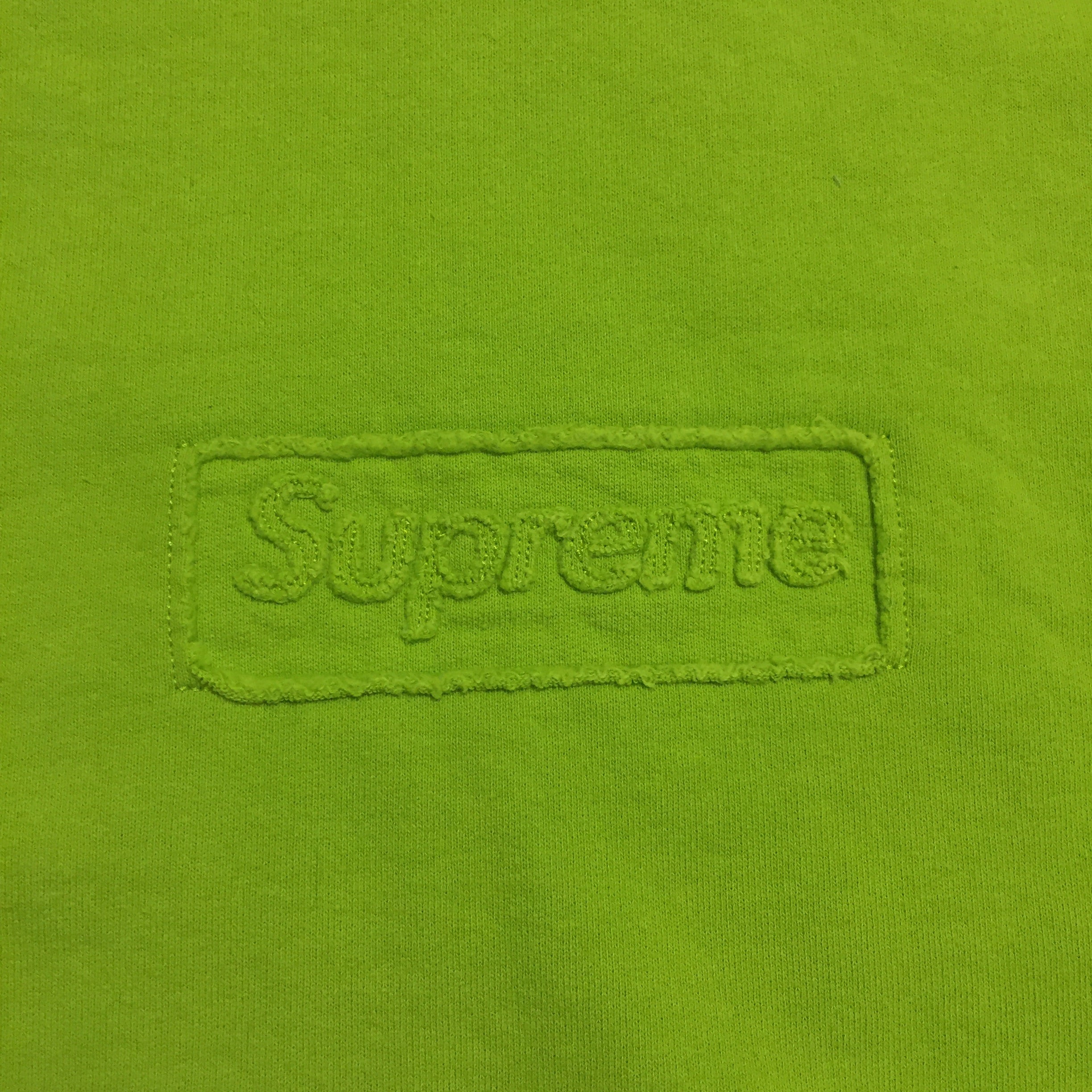2020 Supreme Lime Green Cutout Logo Crewneck