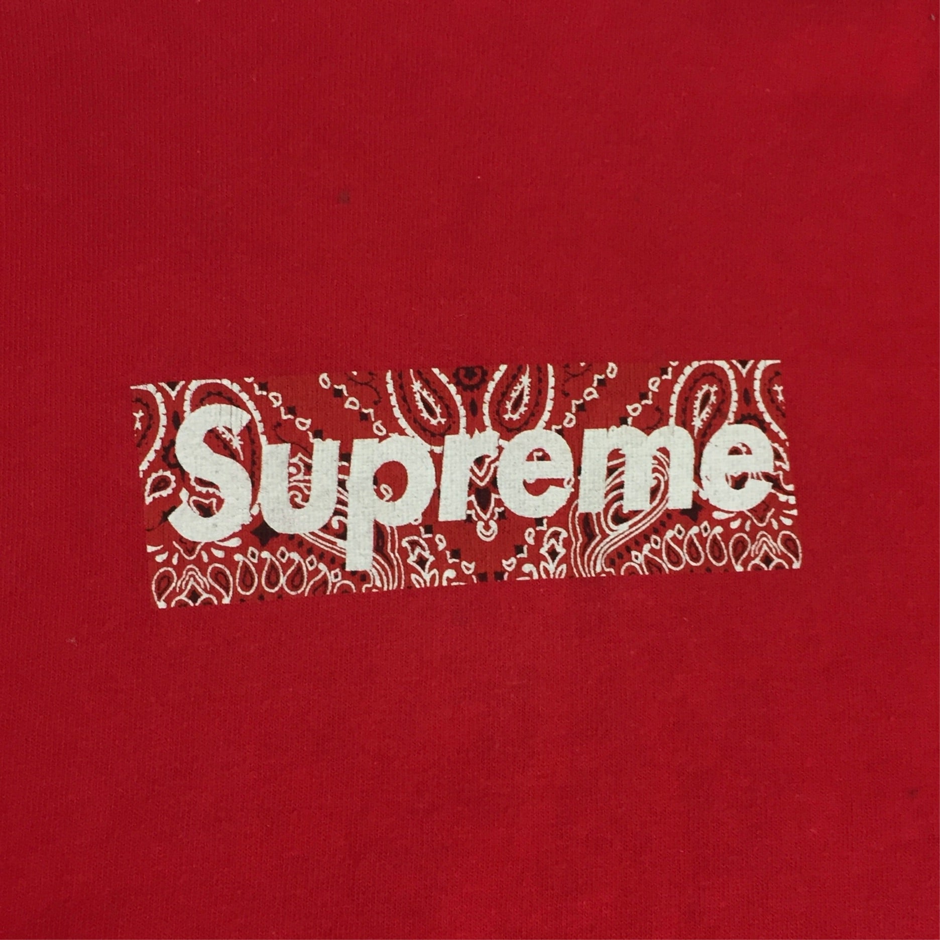 2001 Supreme Red Paisley Box Logo Tee