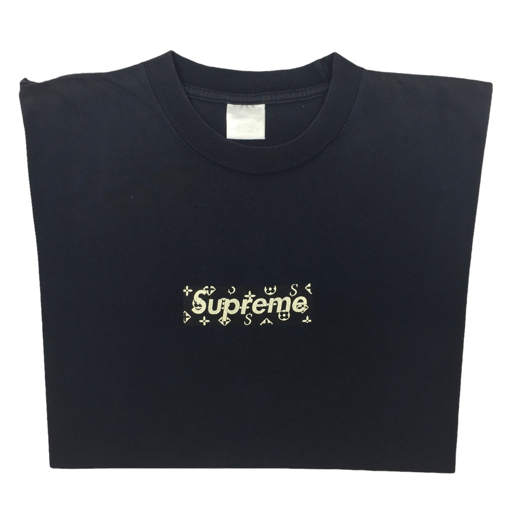 Supreme Louis Vuitton LV Red Monogram Box Logo Black T Shirt VTG