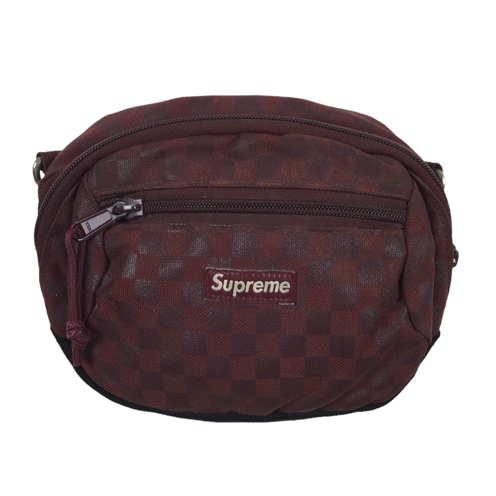 2011 Supreme Red Checkered Shoulder Bag