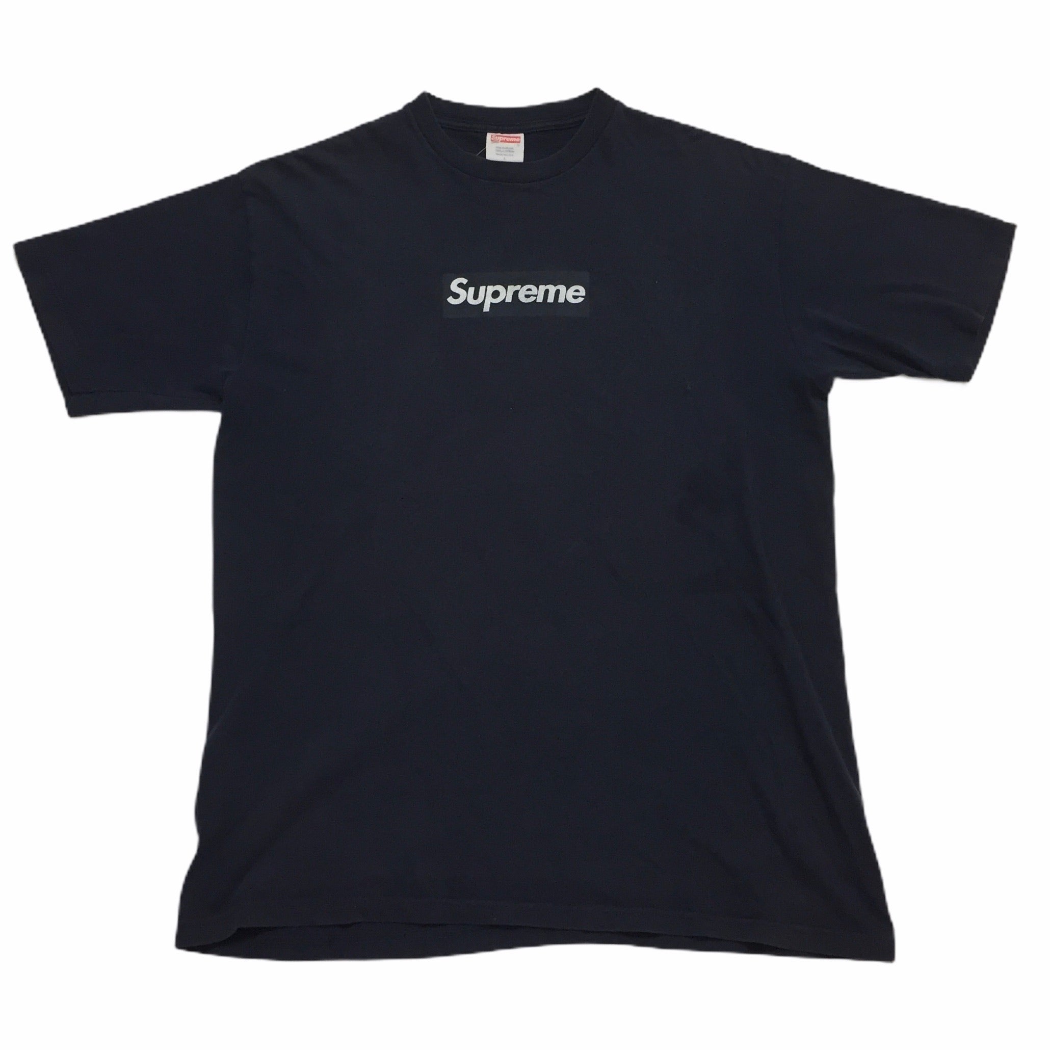 2003 Supreme Navy Tonal Box Logo Tee