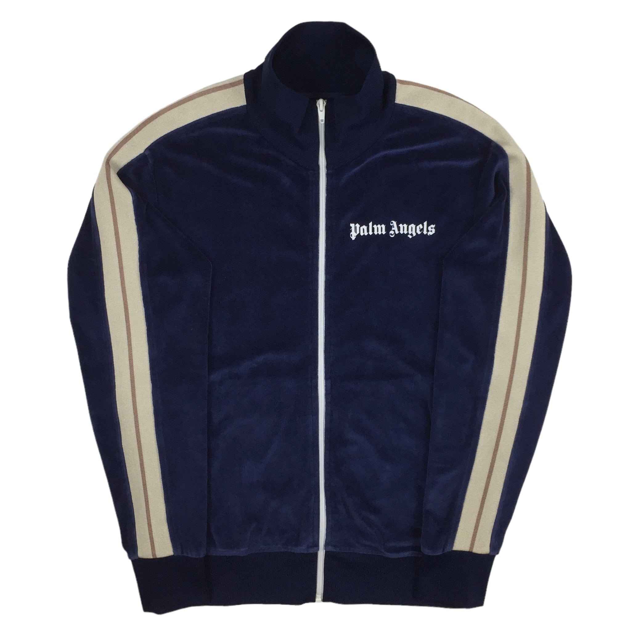 Palm Angels Navy Velour Track Top