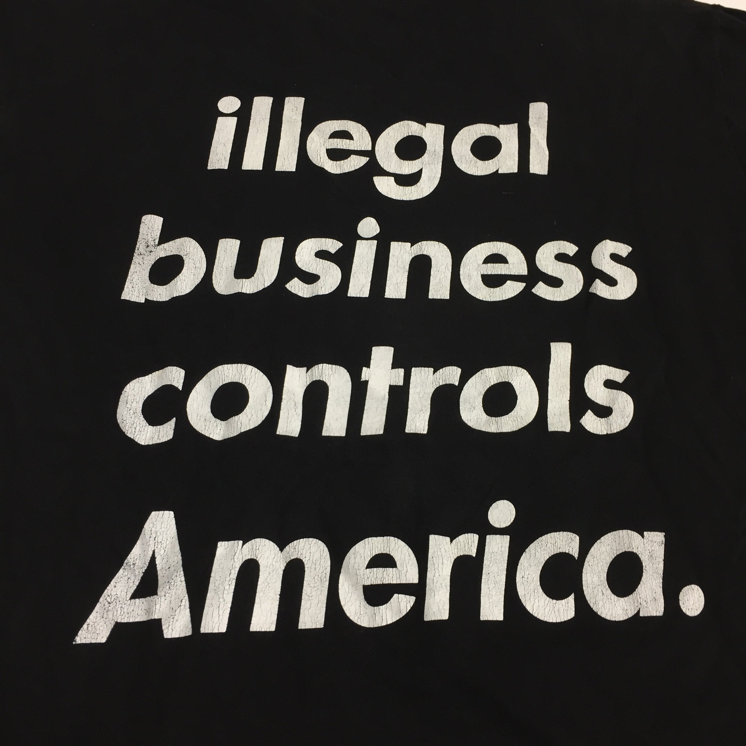 2005 Supreme Illegal Business Controls America Black Tee